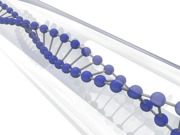 DNA molecule in glass tube — Stock Photo, Image