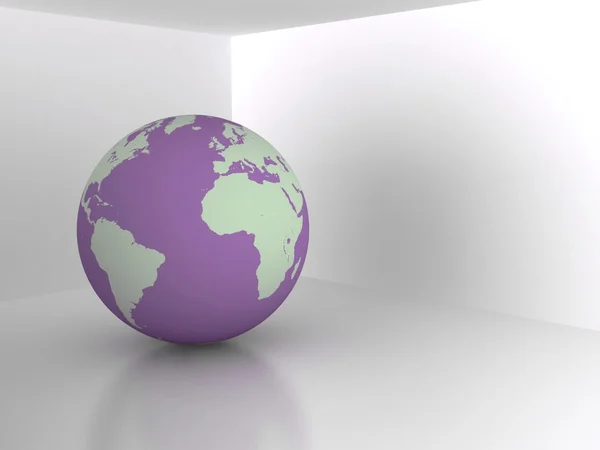 Earth sphere in room. Real estate concept — Stock Photo, Image