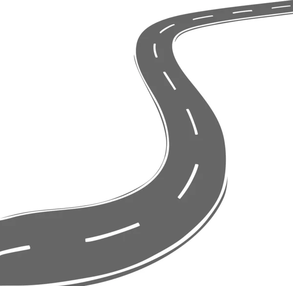 vektör eğri yol. basit çizgi stili