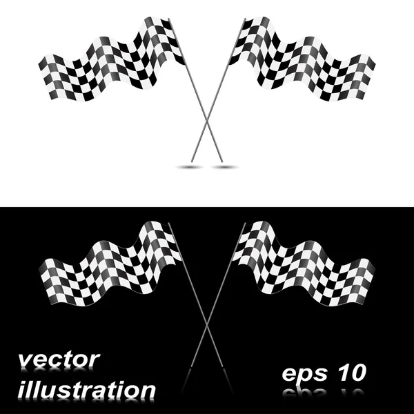 Racing vlaggen op een zwart-witte achtergrond — Stockvector