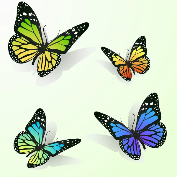 Mariposas multicolores — Archivo Imágenes Vectoriales