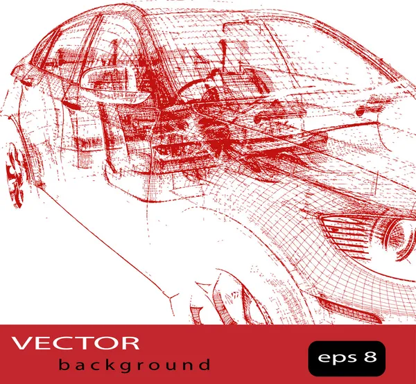 Vektor Auto Draht Rahmen — Stockvektor