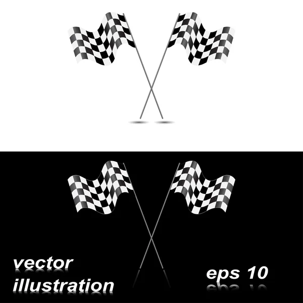 Racing vlaggen op een zwart-witte achtergrond — Stockvector