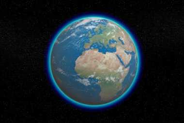 mavi parlak ile dünya