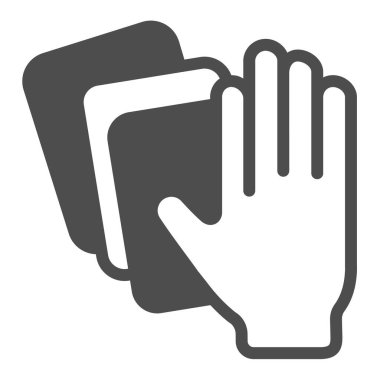 El ve oyun kartları, sağlam kumar ikonu, kumar konsepti, beyaz arka planda kart vektör işareti, mobil konsept ve web tasarımı için sembol. Vektör grafikleri.