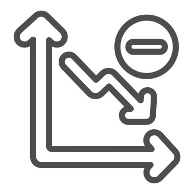 Satır simgesi, diyagram konsepti, beyaz arkaplan üzerinde grafik vektör işareti, mobil konsept ve web tasarımı için taslak biçimi simgesi eksilen grafik. Vektör grafikleri.