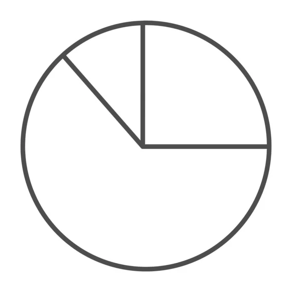 П'єсна діаграма з однією піктограмою тонкої лінії 8-го та 4-го дробу, концепцією діаграми, векторним знаком кола на білому тлі, піктограмою стилю контуру для мобільної концепції та веб-дизайну. Векторна графіка . — стоковий вектор