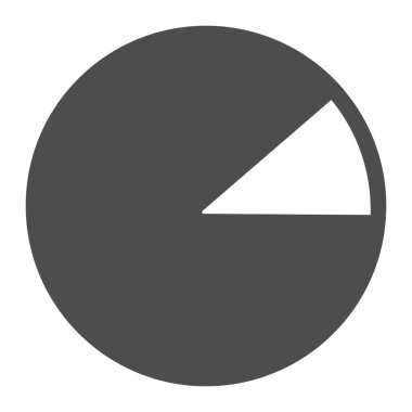 Sekizinci fraksiyon katı ikon, diyagram konsepti, beyaz arkaplanda sekizinci daire vektör işareti, mobil konsept ve web tasarımı için glyph tarzı simgesi içeren pasta grafiği. Vektör grafikleri.