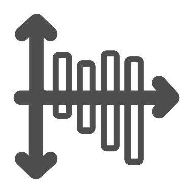 Çizgi çizelgesi, sağlam simge, diyagram konsepti, beyaz arkaplan üzerinde grafik vektör işareti, mobil konsept ve web tasarımı için kabartma biçimi simgesi. Vektör grafikleri.