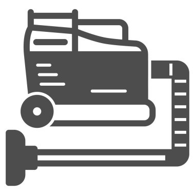 Kimyasal ve ıslak temizlik için elektrikli süpürge katı ikon, temizlik konsepti, beyaz arka planda elektrikli süpürge vektör işareti, mobil konsept ve web tasarımı için kabartma tarzı simge. Vektör grafikleri.