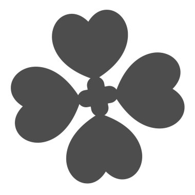 Dört yapraklı Yonca, iyi şanslar sağlam ikon, kumar konsepti, beyaz arka planda şanslı vektör işareti, mobil konsept ve web tasarımı için glyph tarzı simge. Vektör grafikleri.