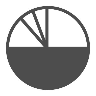 Turta grafiği, dört parça ve yarım katı ikon, diyagram konsepti, daire diyagramı, beyaz arka planda vektör işareti, mobil konsept ve web tasarımı için glifli simge. Vektör grafikleri.