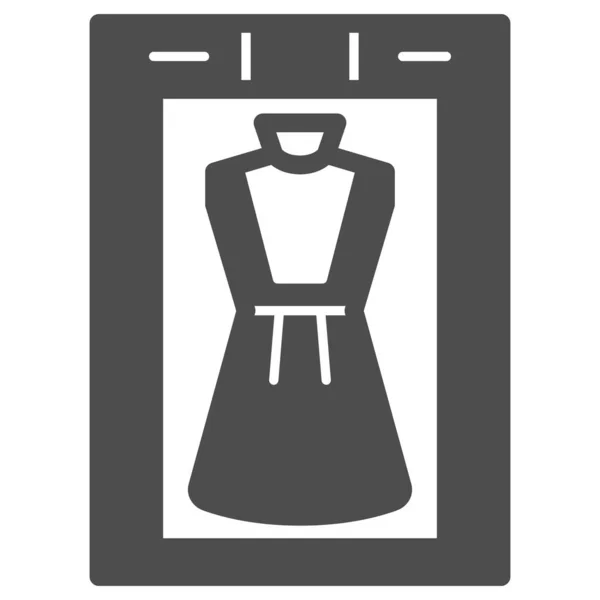 Chemische Reinigungsmaschine mit Kleid im Inneren solides Symbol, Reinigungskonzept, Wäscheausrüstung Vektorschild auf weißem Hintergrund, Glyphen-Stil-Symbol für mobiles Konzept und Webdesign. Vektorgrafik. — Stockvektor
