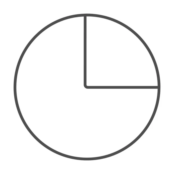 Пирог диаграмма с одной четверти доли тонкой линии значок, концепция диаграммы, один четвертый знак вектора круга на белом фоне, контур стиль значок для мобильной концепции и веб-дизайна. Векторная графика. — стоковый вектор