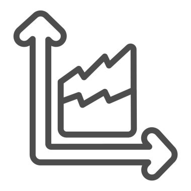 İki büyüme eğrisi simgesi, diyagram konsepti, beyaz arkaplanda çift çizgi grafik vektör işareti, mobil konsept ve web tasarımı için taslak biçim ikonu. Vektör grafikleri.