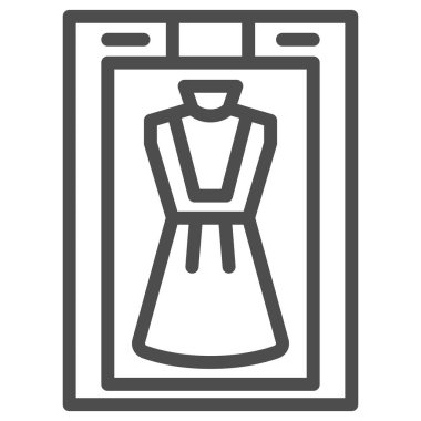 Kuru temizleme makinesi, iç hat simgesi, temizlik konsepti, beyaz arka planda çamaşır makinesi vektör işareti, mobil konsept ve web tasarımı için taslak tarzı simge. Vektör grafikleri.