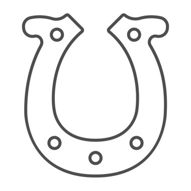 At nalı, slot makinesi ince çizgi simgesi, gamblimg konsepti, beyaz arka planda iyi şanslar vektör işareti, mobil konsept ve web tasarımı için taslak tarzı simgesi. Vektör grafikleri.