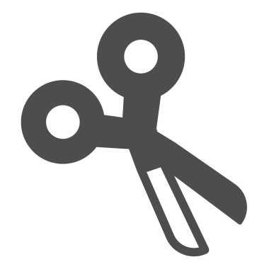 Makas, araç, okul, kesim, katı ikon, eğitim konsepti, beyaz arka planda makas vektör işareti, mobil konsept ve web tasarımı için glyph tarzı simge. Vektör grafikleri.