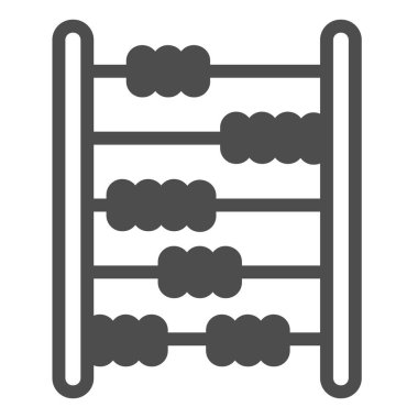 Abaküs, matematik, sayma, sayma, sayma, aritmetik katı ikon, eğitim konsepti, beyaz arka planda muhasebe vektör işareti, mobil konsebe ve web tasarımı için kabartma tarzı simge. Vektör grafikleri.