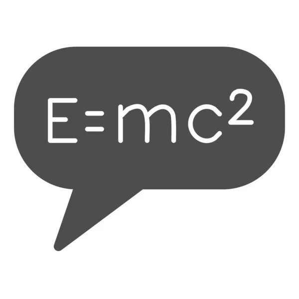 Fórmula Emc2 en ventana emergente, icono sólido de física, concepto de educación, signo vectorial de ecuación de Einstein sobre fondo blanco, icono de estilo glifo para concepto móvil y diseño web. Gráficos vectoriales. — Archivo Imágenes Vectoriales