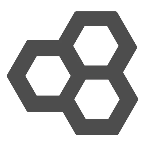 Včelí plástve, pevná ikona šestiúhelníku, koncept vzdělávání, vektorová značka úlu na bílém pozadí, ikona glyfového stylu pro mobilní koncept a web design. Vektorová grafika. — Stockový vektor