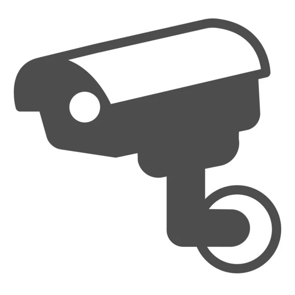 Câmera de vigilância ao ar livre, proteção, segurança, cctv ícone sólido, conceito de CCTV, sinal de vetor seguro no fundo branco, ícone de estilo glifo para o conceito móvel e web design. Gráficos vetoriais. — Vetor de Stock