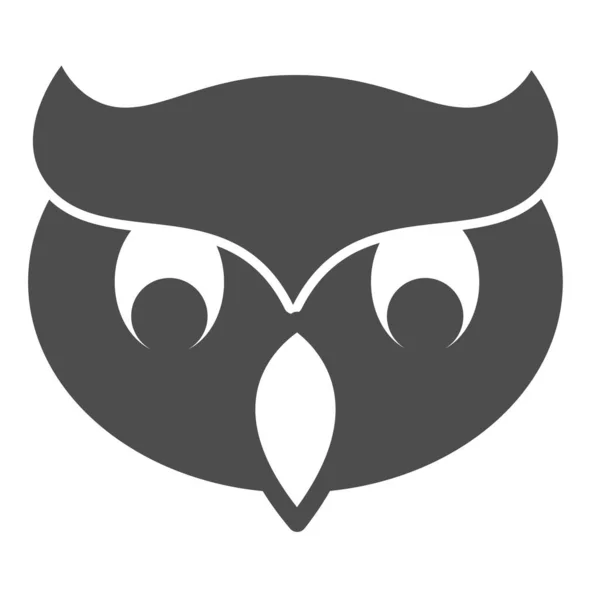 Cabeça de coruja, halloween mascote assustador escuro ícone sólido, conceito halloween, sinal de vetor de pássaro noturno no fundo branco, ícone de estilo glifo para o conceito móvel e web design. Gráficos vetoriais. —  Vetores de Stock