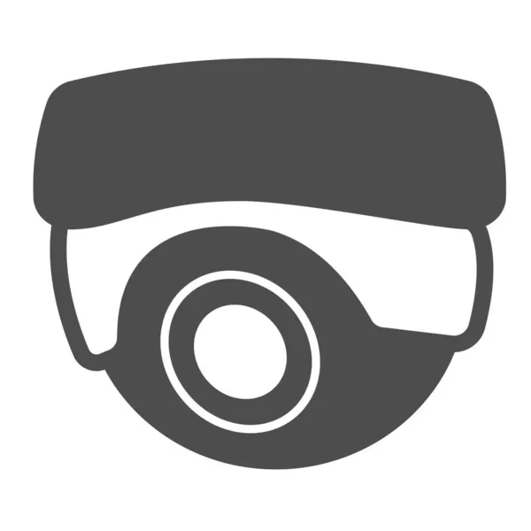 Teto câmera de vigilância ao ar livre, proteção, cctv ícone sólido, conceito de CCTV, sinal de vetor de segurança no fundo branco, ícone de estilo glifo para o conceito móvel e web design. Gráficos vetoriais. — Vetor de Stock