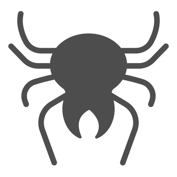 Spider, halloween spooky decoratie, mijt, bug solid icon, halloween concept, insect vector teken op witte achtergrond, glyph stijl icoon voor mobiel concept en web design. vectorgrafieken. — Stockvector