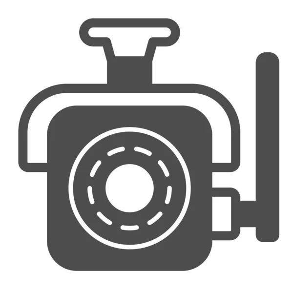 Drahtlose Überwachungskamera mit Antenne, solides Symbol für Nachtsichtgeräte, CCTV-Konzept, cctv-Vektorschild auf weißem Hintergrund, Glyphen-Stil-Symbol für mobiles Konzept und Webdesign. Vektorgrafik. — Stockvektor