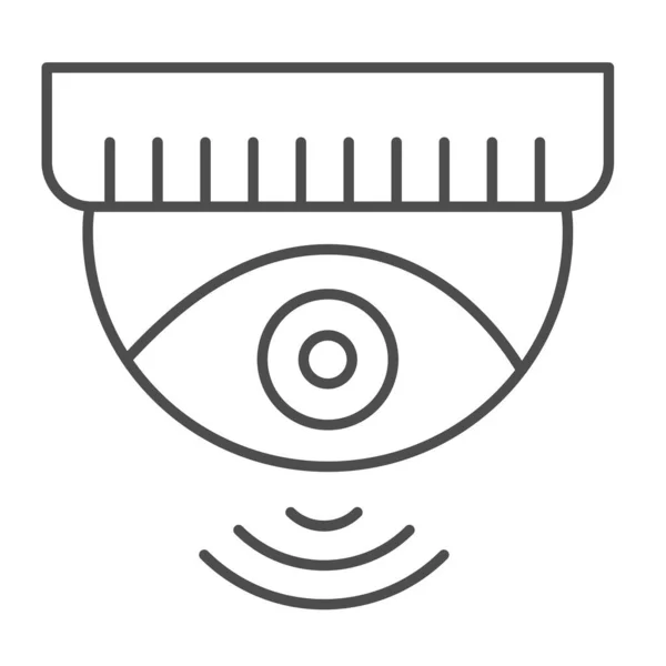 Deckenleuchte für drahtlose Überwachungskameras im Freien, CCtv-Symbol für dünne Linien, CCTV-Konzept, Sicherheitsvektorschild auf weißem Hintergrund, Umriss-Stilikon für mobiles Konzept und Webdesign. Vektorgrafik. — Stockvektor