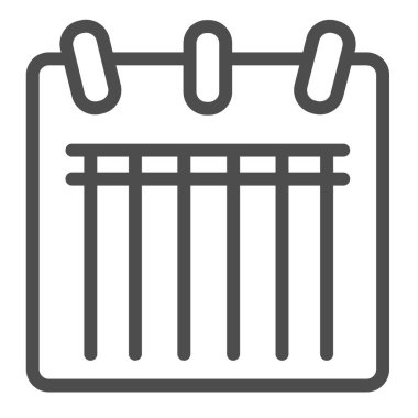 Takvim, zaman çizelgesi, zaman çizelgesi, randevu çizelgesi simgesi, eğitim konsepti, beyaz arkaplanda düzenleyici vektör işareti, mobil konsept ve web tasarımı için taslak biçimi simgesi. Vektör grafikleri.