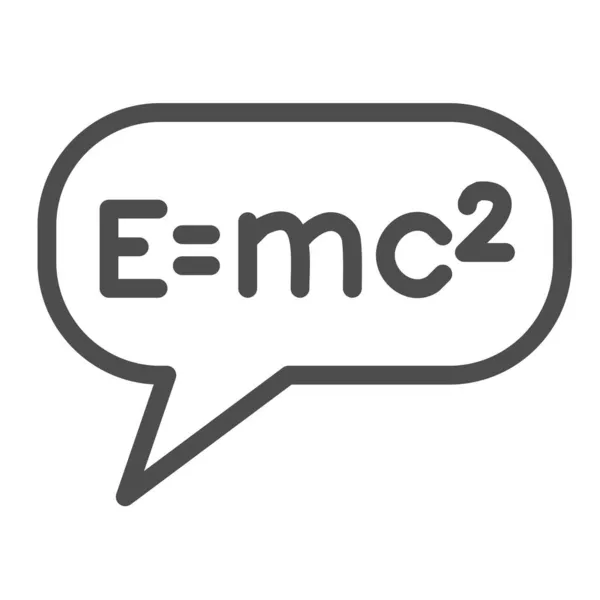 Emc2 formula in popup window, physics line icon, education concept, Einstein equation vector sign on white background, outline style icon for mobile concept and web design. Vector graphics. — Stock Vector