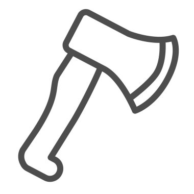 Balta, balta, silah, araç, cadılar bayramı çizgisi ikonu, cadılar bayramı konsepti, beyaz arka planda oduncu vektör işareti, mobil konsept ve web tasarımı için taslak tarzı simge. Vektör grafikleri.