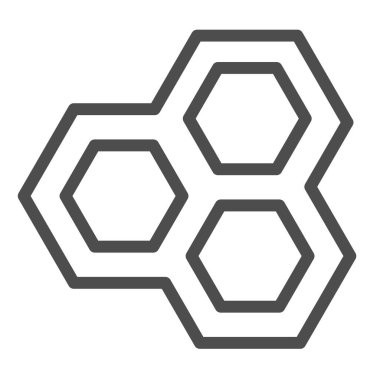 Arı peteği, altıgen çizgisi ikonu, eğitim kavramı, beyaz arka planda arı kovanı vektör işareti, mobil konsept ve web tasarımı için taslak tarzı simge. Vektör grafikleri.