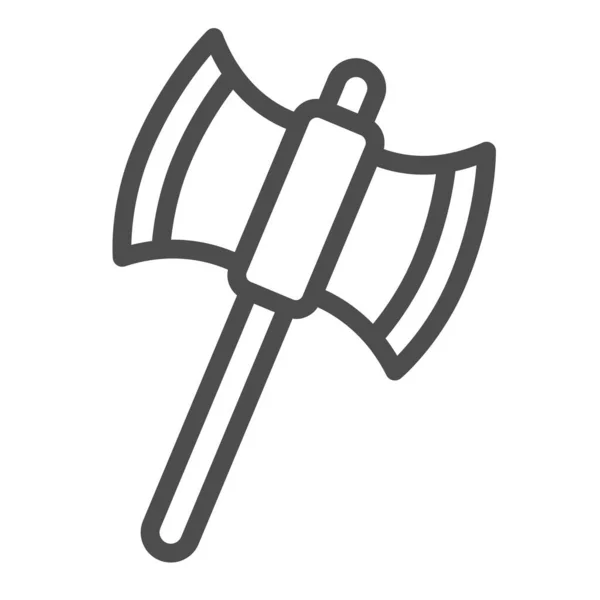 Halloween machado, poleaxe, ícone de linha de arma medieval, conceito de Halloween, machado, sinal de vetor de lâmina no fundo branco, ícone de estilo de esboço para o conceito móvel e web design. Gráficos vetoriais. — Vetor de Stock