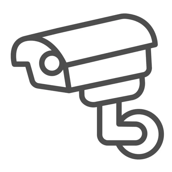 Caméra de surveillance extérieure, protection, sécurité, icône de ligne cctv, concept CCTV, signe vectoriel sûr sur fond blanc, icône de style contour pour concept mobile et conception web. Graphiques vectoriels. — Image vectorielle