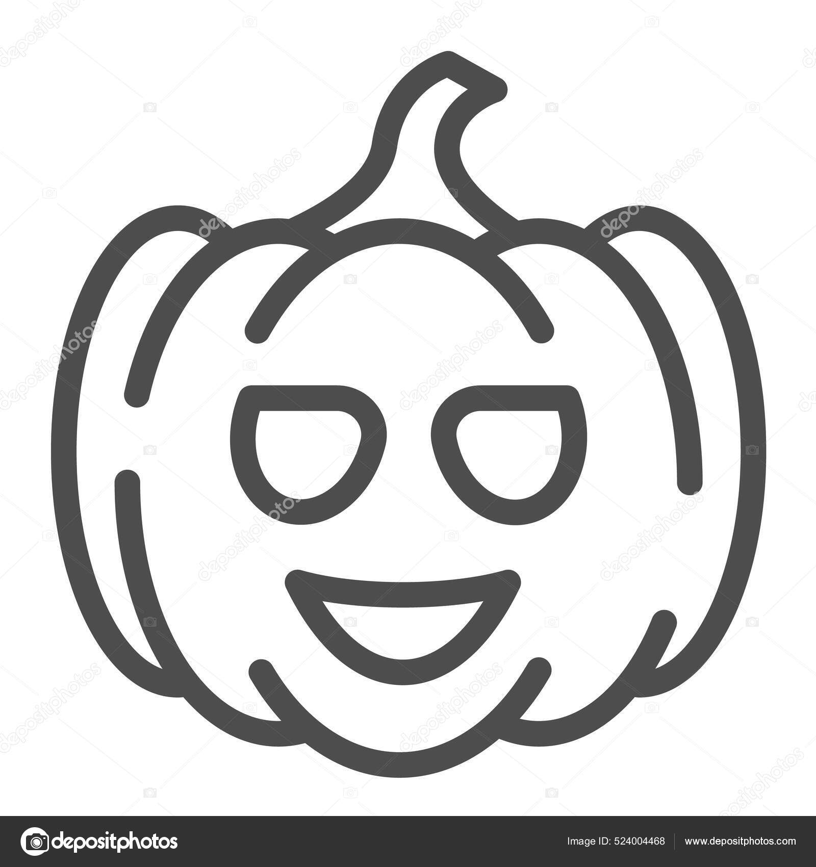 Image vectorielle Citrouille mignonne, Halloween, sculpture, Jack o icône  de ligne de lanterne, concept d'Halloween, signe vectoriel déco sur fond  blanc, icône de style contour pour concept mobile et web design. Graphiques, image size:1600x1700