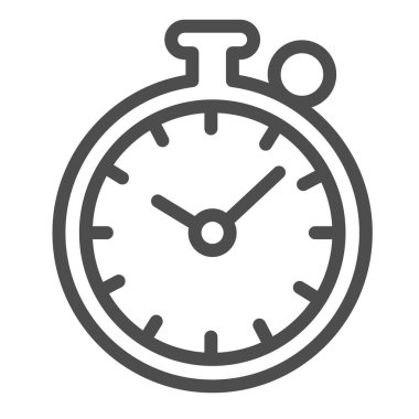 Alarm saati, zamanlayıcı, kronometre, kronometre, zaman çizgisi simgesi, eğitim konsepti, saat, saat, saat vektör işareti, mobil konsept ve web tasarımı için taslak biçimi simgesi. Vektör grafikleri.