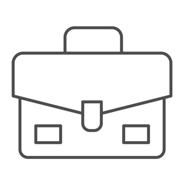 Schoolbag, maleta, maletín, icono de línea delgada bolsa, concepto de educación, signo de vector de cartera sobre fondo blanco, icono de estilo de esquema para el concepto móvil y el diseño web. Gráficos vectoriales. — Vector de stock