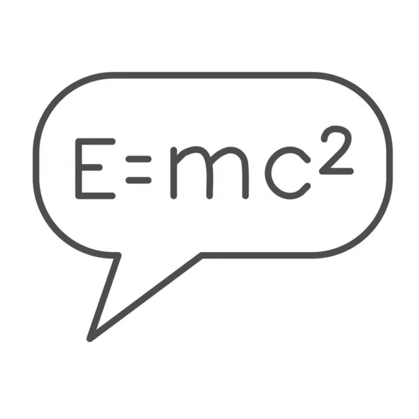 Emc2 formula in popup window, physics thin line icon, education concept, Einstein equation vector sign on white background, outline style icon for mobile concept and web design. Vector graphics. — Stock Vector