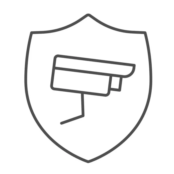 Überwachungskamera, Schild, Schutz, Sicherheit, cctv thin line icon, CCTV-Konzept, sicheres Vektorschild auf weißem Hintergrund, umreißendes Stilsymbol für mobiles Konzept und Webdesign. Vektorgrafik. — Stockvektor