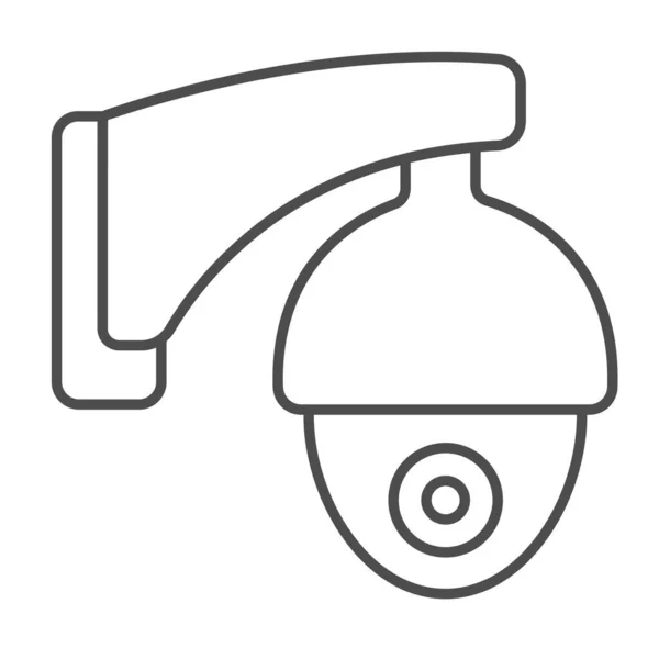 Outdoor surveillance camera egg shape, security, cctv thin line icon, CCTV concept, safety vector sign on white background, outline style icon for mobile concept and web design. Vector graphics. — Stock Vector