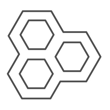 Arı peteği, altıgen ince çizgi ikonu, eğitim kavramı, beyaz arka planda arı kovanı vektör işareti, mobil konsept ve web tasarımı için taslak tarzı ikon. Vektör grafikleri.