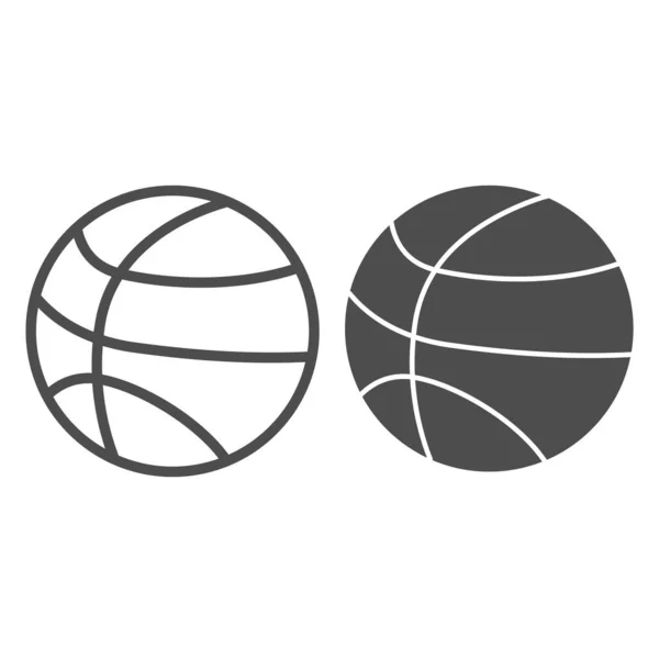 Баскетбольный мяч, игра, спортивная линия и прочная иконка, концепция воспитания, векторный знак физической активности на белом фоне, иконка стиля набросков для мобильной концепции и веб-дизайна. Векторная графика. — стоковый вектор