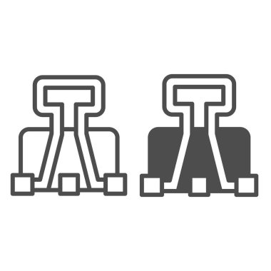 Bağlayıcı ataç, ataç, kırtasiye, ofis satırı ve sağlam simge, eğitim konsepti, beyaz arkaplan üzerinde dosya taşıyıcı vektör işareti, mobil konsept ve web tasarımı için taslak biçimi simgesi. Vektör grafikleri.