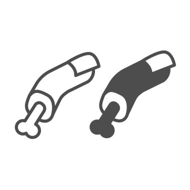 Bir kemik, tırnak, zombi, cadılar bayramı çizgisi ve sağlam ikon, cadılar bayramı konsepti, beyaz arka planda ölüm parmağı vektör işareti, mobil konsept ve web tasarımı için taslak tarzı ikon. Vektör grafikleri.