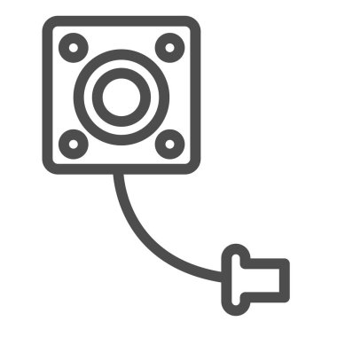 Casus mini kamera, CCTV, izleme, kontrol hattı ikonu, CCTV konsepti, beyaz arka planda gözlem vektör işareti, mobil konsept ve web tasarımı için taslak tarzı ikon. Vektör grafikleri.