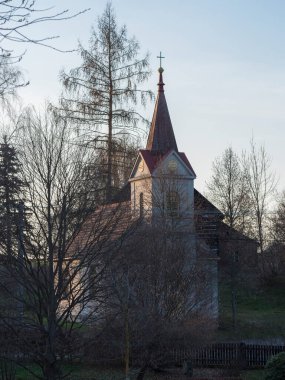 Katolik Kilisesi Nanebevstoupeni Panny Marie 'nin manzarası, Bakire Meryem' in Svitava köyünde ele geçirilmesi, Çek Cumhuriyeti