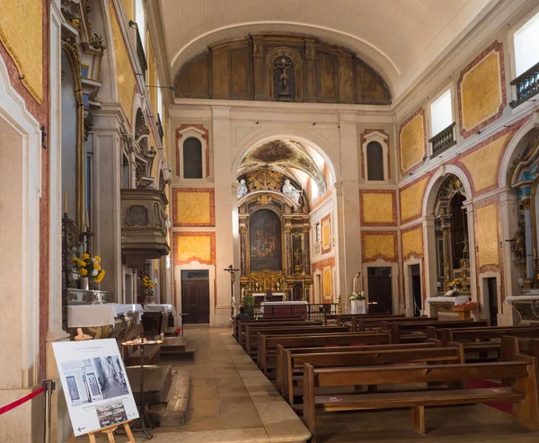 Lisbon Portugal October 2021 Interior Igreja Santa Cruz Castelo White — Photo